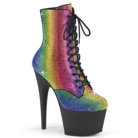 Pleaser ADORE-1020RS Stivaletti con Plateau Strass...