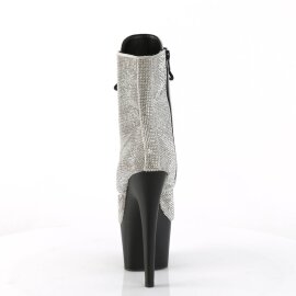 Pleaser ADORE-1020RS Stivaletti con Plateau Strass Argento EU-40 / US-10