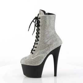 Pleaser ADORE-1020RS Stivaletti con Plateau Strass Argento EU-37 / US-7
