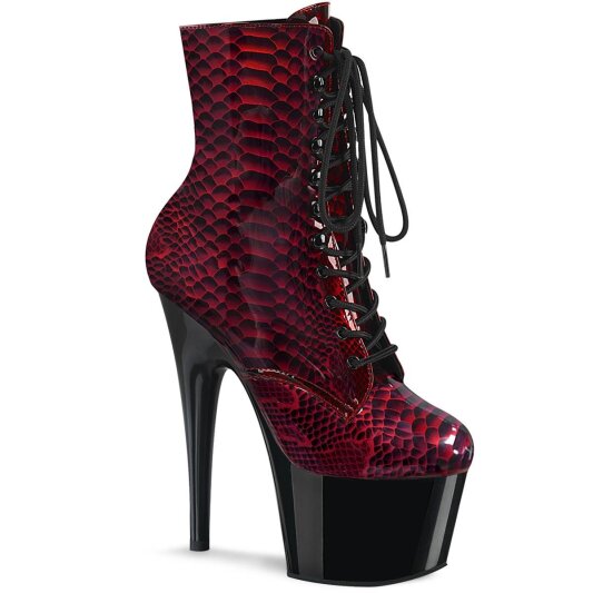 Pleaser ADORE-1020SP Stivaletti con Plateau Pitonato Rosso EU-35 / US-5