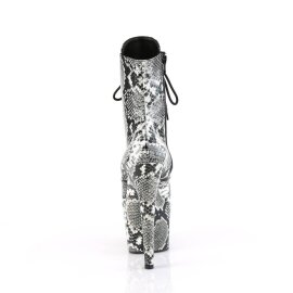 Pleaser ADORE-1020SPWR Stivaletti con Plateau Pitonato Nero Bianco EU-42 / US-12