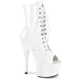 Pleaser ADORE-1021 Stivaletti con Plateau Vernice Bianco...