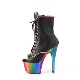 Pleaser ADORE-1021RC-02 Stivaletti con Plateau Similpelle Cromato Nero Multicolore EU-36 / US-6