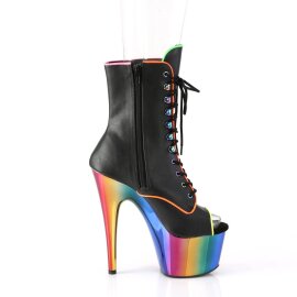 Pleaser ADORE-1021RC-02 Stivaletti con Plateau Similpelle Cromato Nero Multicolore EU-36 / US-6