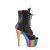 Pleaser ADORE-1021RC-02 Stivaletti con Plateau Similpelle Cromato Nero Multicolore EU-36 / US-6