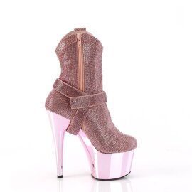 Pleaser ADORE-1029CHRS Stivaletti con Plateau Strass Cromato Rosa Chiaro EU-40 / US-10
