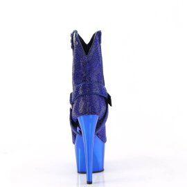 Pleaser ADORE-1029CHRS Stivaletti con Plateau Strass Cromato Blu EU-37 / US-7