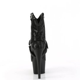 Pleaser ADORE-1029RS Stivaletti con Plateau Strass Cromato Nero EU-35 / US-5