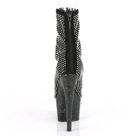 Pleaser ADORE-1031GM Stivaletti con Plateau Strass Rete Nero EU-41 / US-11