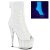 Pleaser ADORE-1031GM Stivaletti con Plateau Rete Strass Bianco EU-41 / US-11