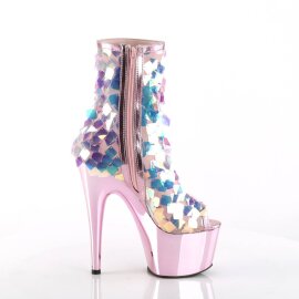 Pleaser ADORE-1031SSQ Stivaletti con Plateau Paillettes Cromato Rosa Chiaro EU-40 / US-10