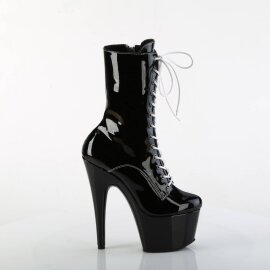 Pleaser ADORE-1040TT Stivaletti con Plateau Vernice Nero Bianco EU-36 / US-6
