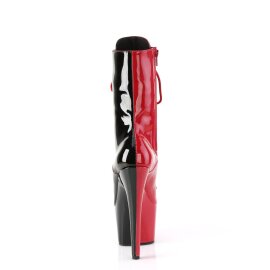 Pleaser ADORE-1040TT Stivaletti con Plateau Vernice Nero Rosso EU-36 / US-6