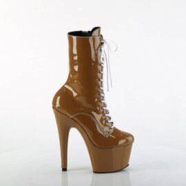 Pleaser ADORE-1040TT Stivaletti con Plateau Vernice Marrone Bianco EU-39 / US-9