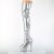 Pleaser ADORE-3000HWR Stivali Sopra Il Ginocchio Con Plateau Holo Argento EU-41 / US-11