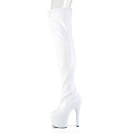 Pleaser ADORE-3000HWR Stivali Sopra Il Ginocchio Con Plateau Holo Bianco EU-43 / US-13