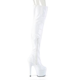Pleaser ADORE-3000HWR Stivali Sopra Il Ginocchio Con Plateau Holo Bianco EU-43 / US-13