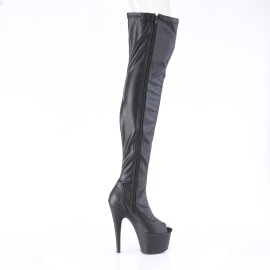Pleaser ADORE-3011 Stivali Sopra Il Ginocchio Con Plateau Similpelle Nero EU-36 / US-6