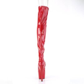 Pleaser ADORE-3011HWR Stivali Sopra Il Ginocchio Con Plateau Holo Rosso EU-42 / US-12