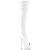 Pleaser ADORE-3011HWR Stivali Sopra Il Ginocchio Con Plateau Holo Bianco EU-40 / US-10