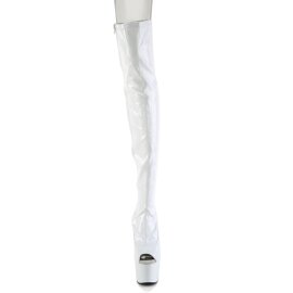 Pleaser ADORE-3011HWR Stivali Sopra Il Ginocchio Con Plateau Holo Bianco EU-41 / US-11