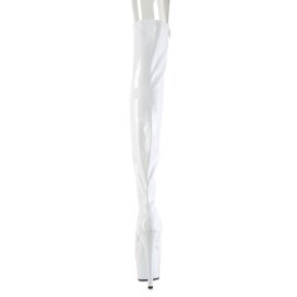 Pleaser ADORE-3011HWR Stivali Sopra Il Ginocchio Con Plateau Holo Bianco EU-41 / US-11