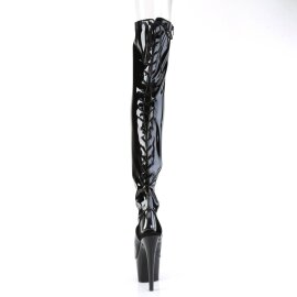 Pleaser ADORE-3017 Stivali Sopra Il Ginocchio Con Plateau Vernice Nero EU-44 / US-14