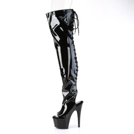 Pleaser ADORE-3017 Stivali Sopra Il Ginocchio Con Plateau Vernice Nero EU-39 / US-9