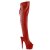 Pleaser ADORE-3019 Stivali Sopra Il Ginocchio Con Plateau Similpelle Rosso EU-41 / US-11
