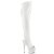 Pleaser ADORE-3019 Stivali Sopra Il Ginocchio Con Plateau Similpelle Bianco EU-40 / US-10