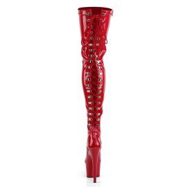 Pleaser ADORE-3063 Stivali Sopra Il Ginocchio Con Plateau Vernice Rosso EU-39 / US-9