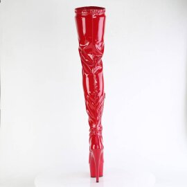 Pleaser ADORE-4000 Stivali Sopra Il Ginocchio Con Plateau Vernice Rosso EU-39 / US-9