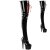 Pleaser ADORE-4001WR Stivali Sopra Il Ginocchio Con Plateau Vernice Nero EU-36 / US-6