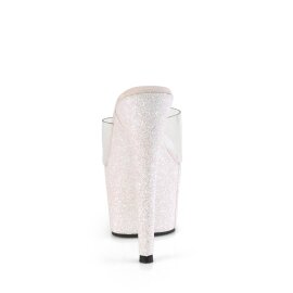 Pleaser ADORE-701HMG Mules con Plateau Glitter Trasparente Rosa Chiaro EU-36 / US-6