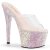 Pleaser ADORE-701LG Mules con Plateau Glitter Trasparente Rosa Chiaro EU-35 / US-5
