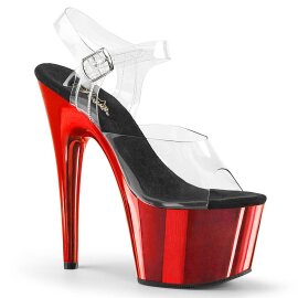 Pleaser ADORE-708 Sandali con Plateau Cromato Trasparente...