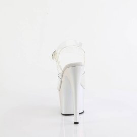 Pleaser ADORE-708LQ Sandali con Plateau Ologramma Trasparente Argento EU-37 / US-7