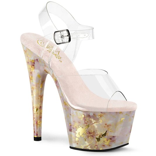 Pleaser ADORE-708MB Sandali con Plateau Trasparente Multicolore EU-37 / US-7