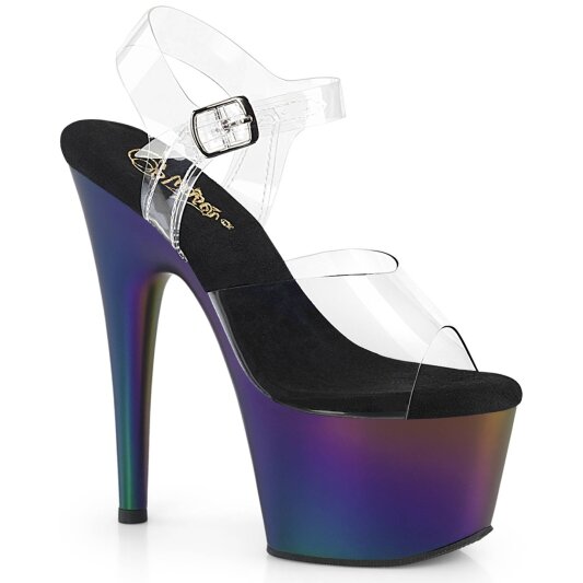 Pleaser ADORE-708MCH Sandali con Plateau Trasparente Multicolore EU-35 / US-5