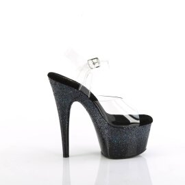 Pleaser ADORE-708SS Sandali con Plateau Glitter Trasparente Nero EU-42 / US-12