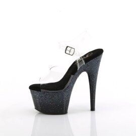 Pleaser ADORE-708SS Sandali con Plateau Glitter Trasparente Nero EU-36 / US-6