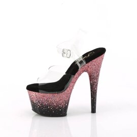 Pleaser ADORE-708SS Sandali con Plateau Glitter Trasparente Rosa EU-42 / US-12