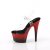 Pleaser ADORE-708SS Sandali con Plateau Glitter Trasparente Rosso EU-40 / US-10