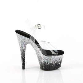 Pleaser ADORE-708SS Sandali con Plateau Glitter Trasparente Argento EU-35 / US-5