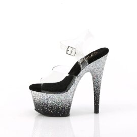 Pleaser ADORE-708SS Sandali con Plateau Glitter Trasparente Argento EU-37 / US-7