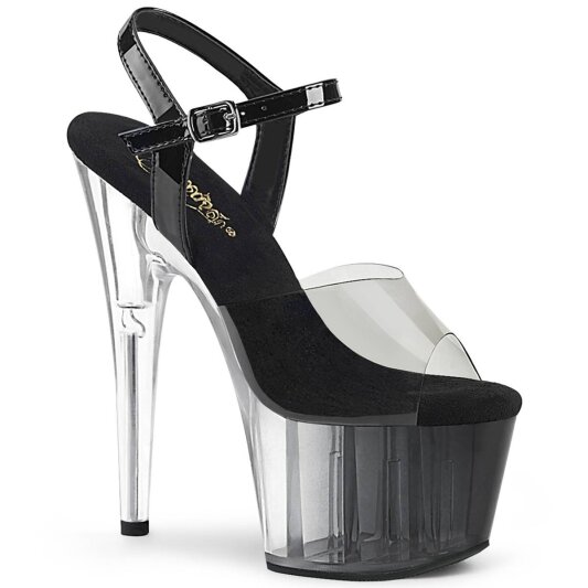 Pleaser ADORE-708T-1 Sandali con Plateau Fumo Trasparente Nero EU-35 / US-5