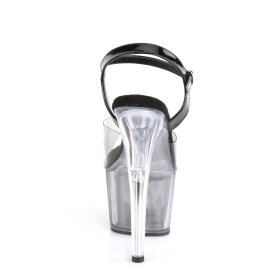 Pleaser ADORE-708T-1 Sandali con Plateau Fumo Trasparente Nero EU-36 / US-6