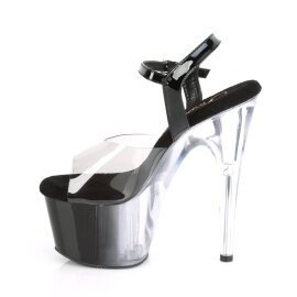Pleaser ADORE-708T-1 Sandali con Plateau Fumo Trasparente Nero EU-37 / US-7