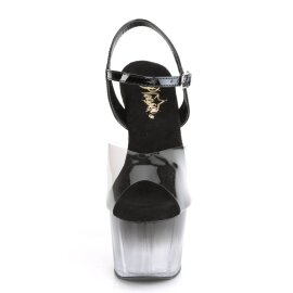 Pleaser ADORE-708T-2 Sandali con Plateau Fumo Trasparente Nero EU-40 / US-10