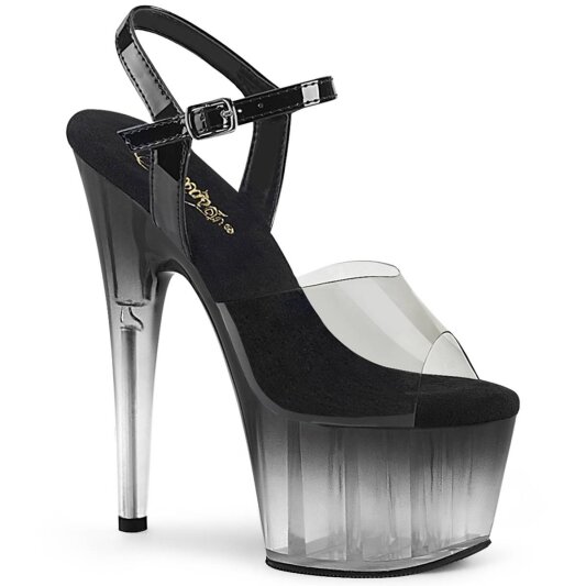Pleaser ADORE-708T-2 Sandali con Plateau Fumo Trasparente Nero EU-41 / US-11